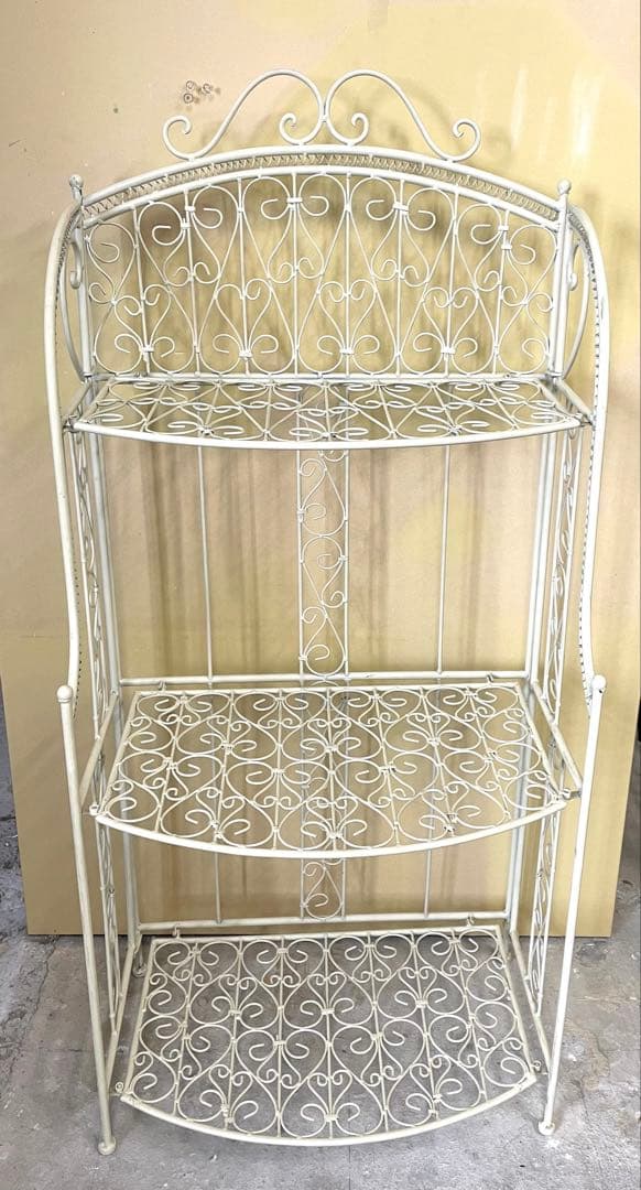 k*i様 アンティーク風 プランターラック 鉢ラック 折りたたみ アイボリー系