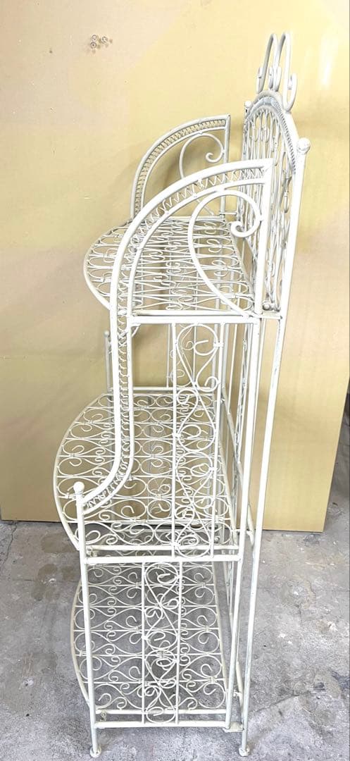 k*i様 アンティーク風 プランターラック 鉢ラック 折りたたみ アイボリー系