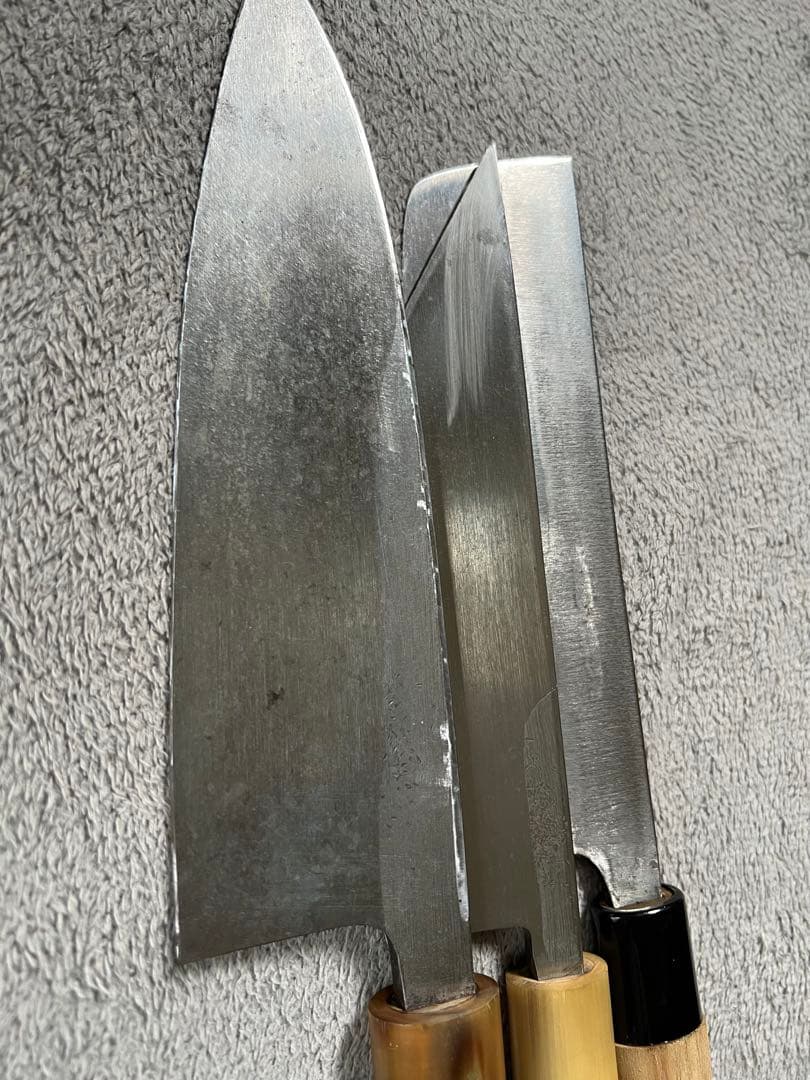 日本製包丁　うなぎ包丁-出刃正本ー青紙ニ鋼　 3本セット