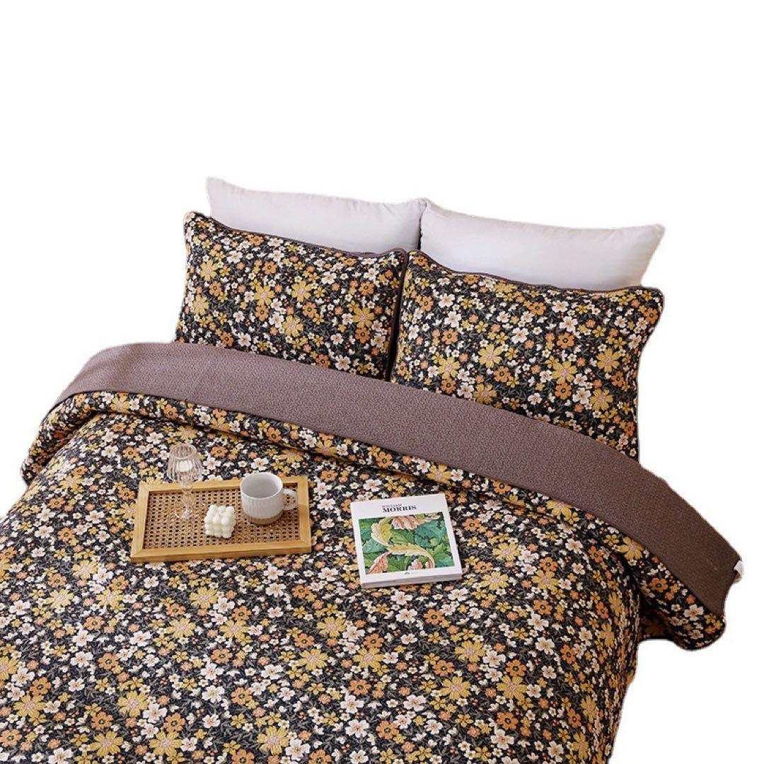 キルトベッドカバー3点セット綿マルチカバー キルティング 287