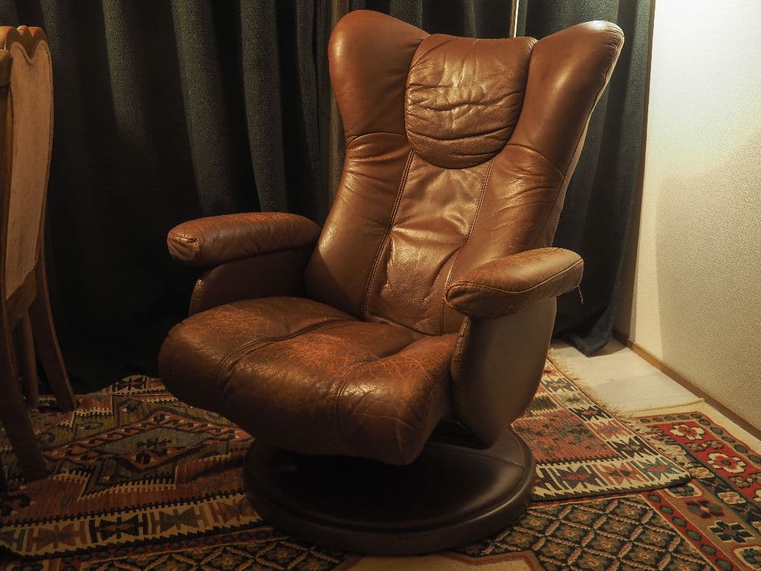 【値引中】\"France Bed\"レザーリクライニングソファ＆オットマン