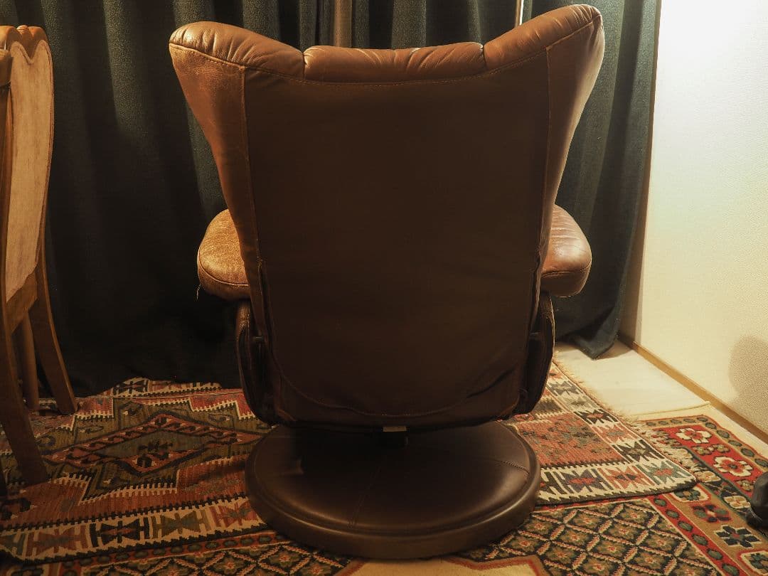 【値引中】\"France Bed\"レザーリクライニングソファ＆オットマン