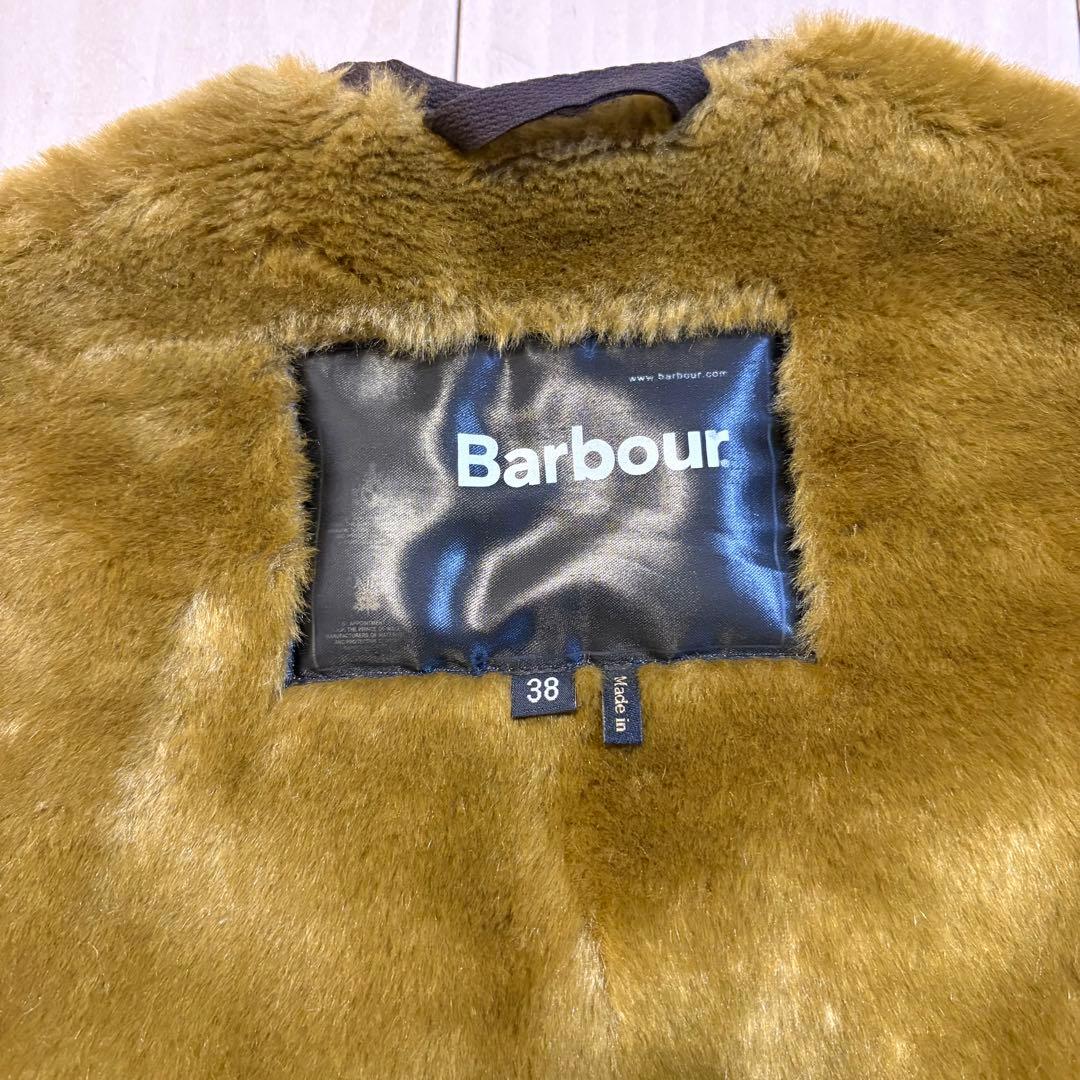【極美品】Barbour ファー ベスト インナー リバーシブル ブラウン 38
