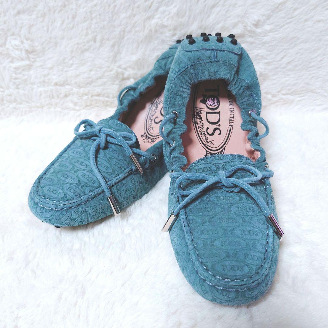 極美品 TOD'S トッズ スウェード モカシン ドライビングシューズ 38