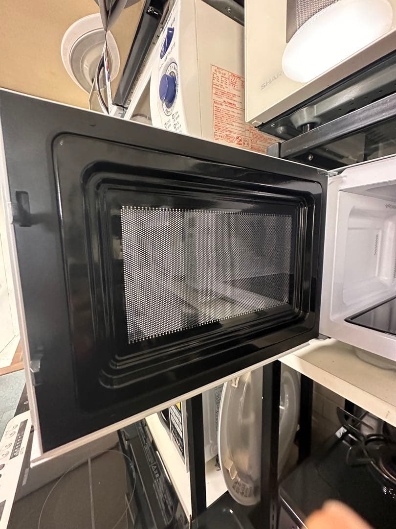 【2023年製】山善 フラットテーブル 電子レンジ NERV-F023(W)