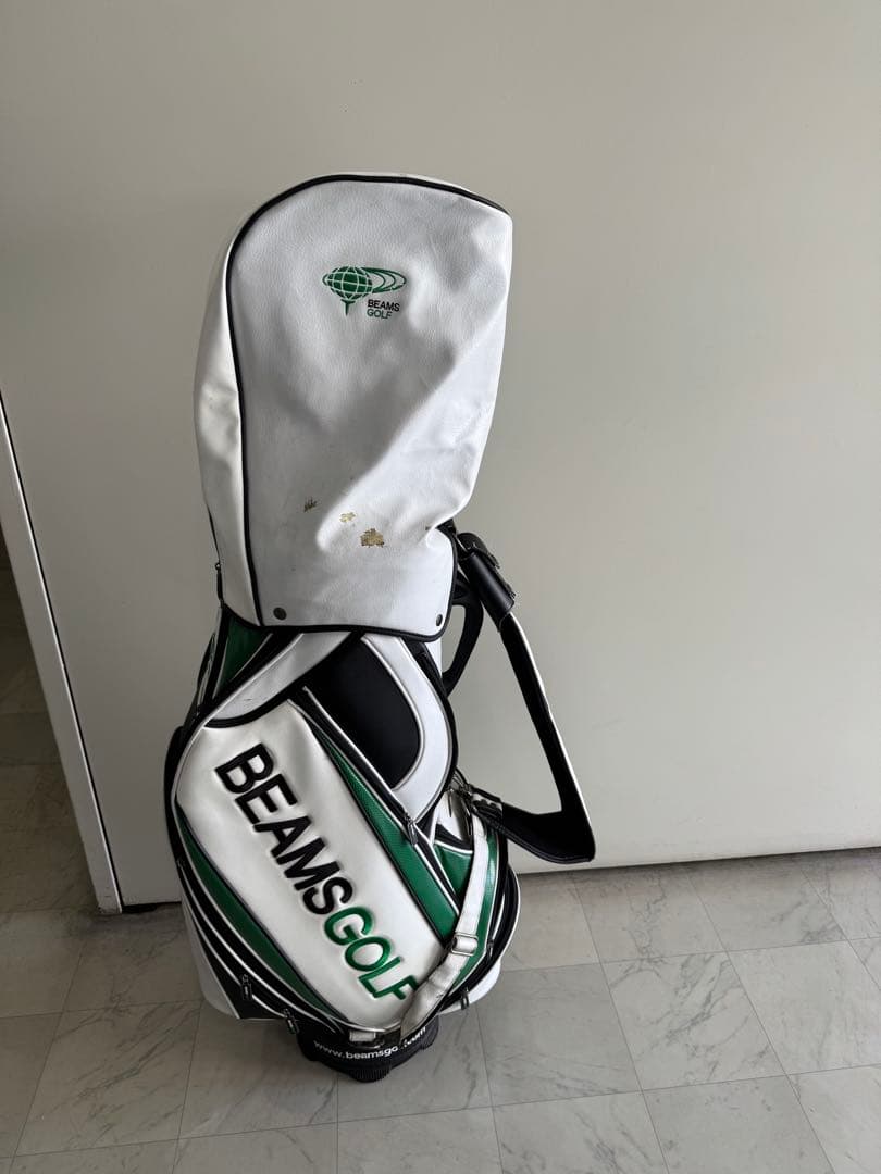 BEAMS GOLF キャディバッグ ホワイト/グリーン