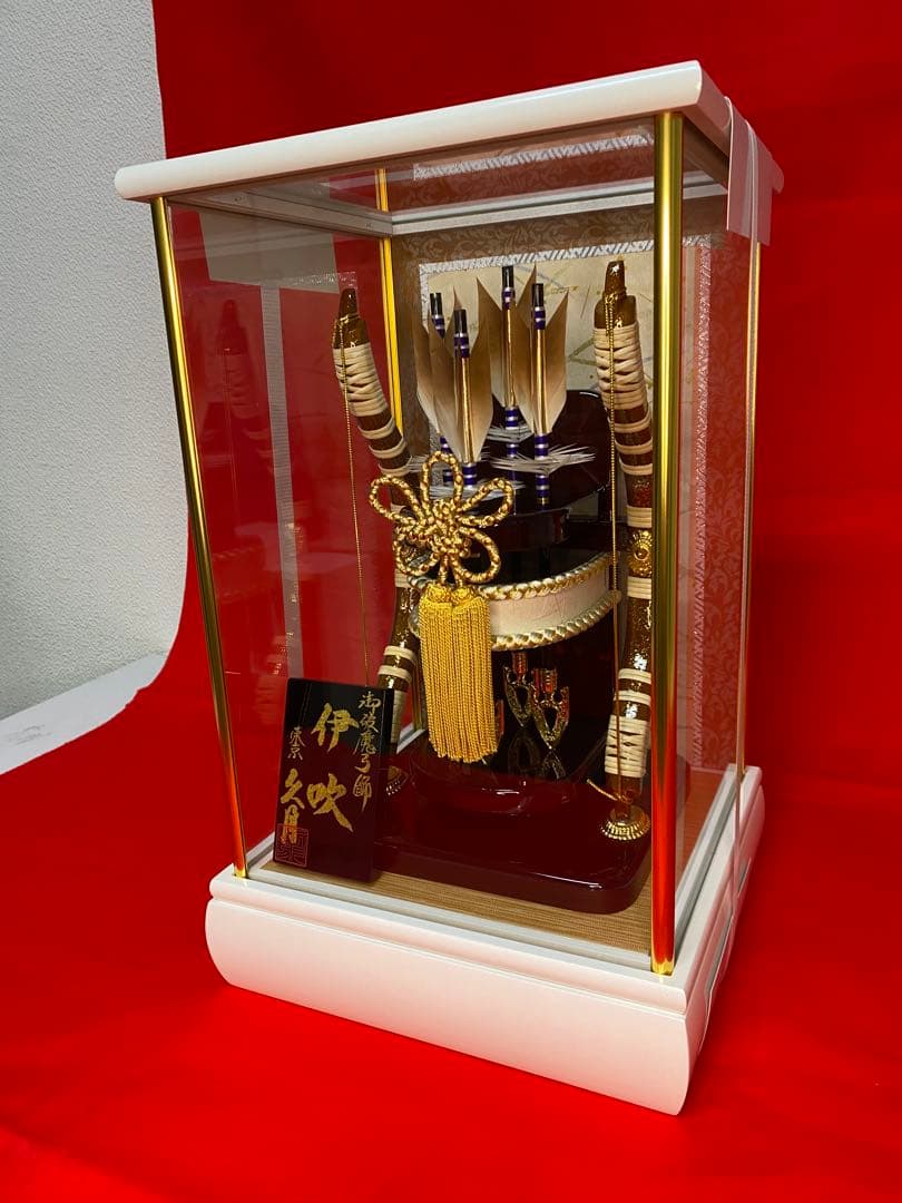 東京久月　破魔弓コンパクトガラスケース１０号・間口約２４×奥行約２３×高約３８㎝