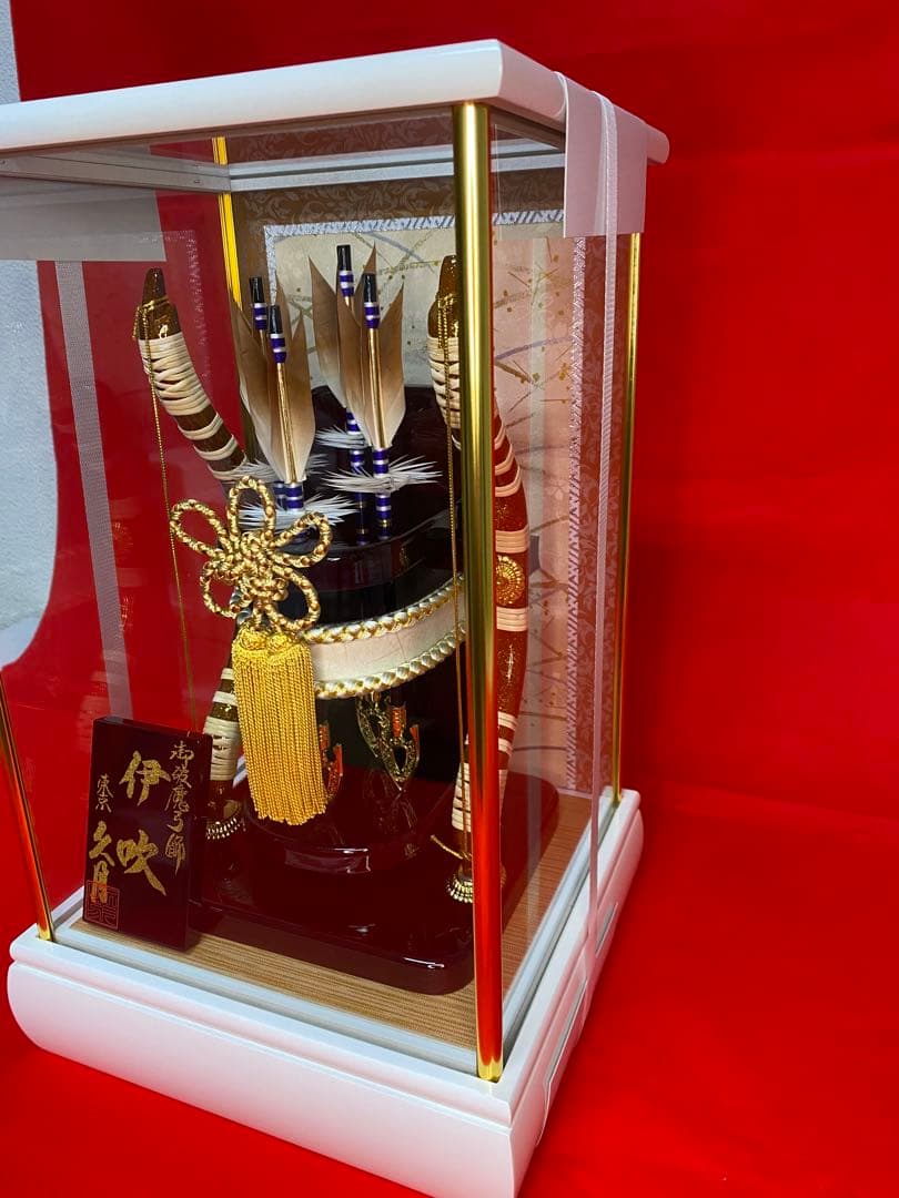 東京久月　破魔弓コンパクトガラスケース１０号・間口約２４×奥行約２３×高約３８㎝