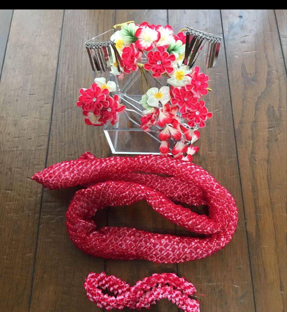 七五三 7歳 正絹 着物セット 肌襦袢 襟 草履 女の子 着物 七歳 四つ身