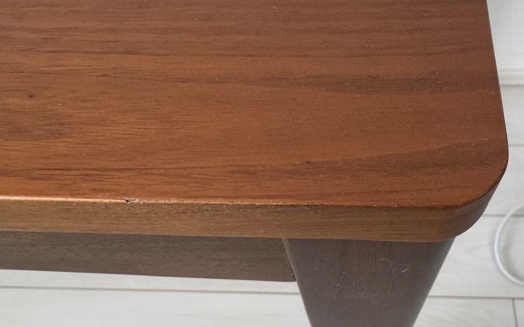 【ベルメゾン】ウォールナット 木製 パソコンデスク 机 ダークブラウン