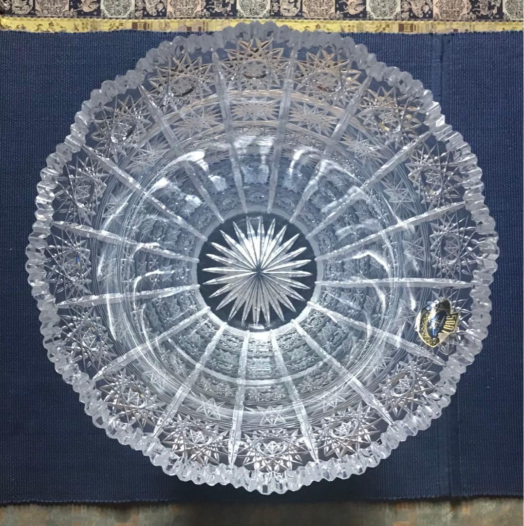 ボヘミアガラス　ボヘミア　500PK ハンドカット　花瓶　花器