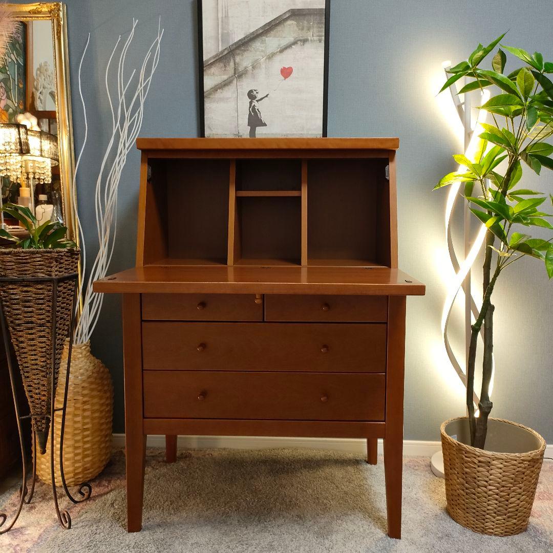 【希少】マルニ木工 ヴィンテージ ライティングビューローデスク キャビネット