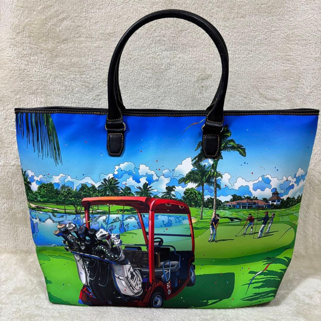 【美品】マンシングウェア 60周年 鈴木英人 トートバッグ キムハヌル サイン有