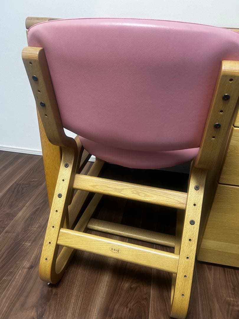 みゆぷー 浜本工芸 デスク＆デスクチェア＆移動袖3点セット