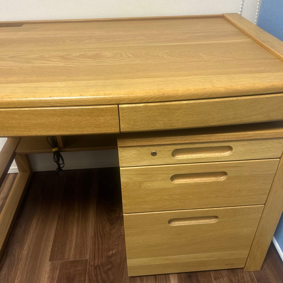 みゆぷー 浜本工芸 デスク＆デスクチェア＆移動袖3点セット