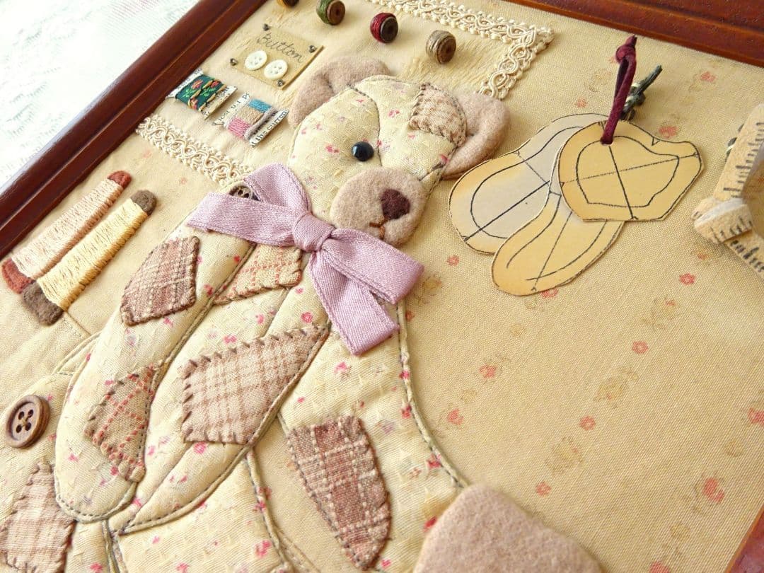 マニー　ベア　ソーイングコラージュ　ウォールポケット　マニーローズ　イマン