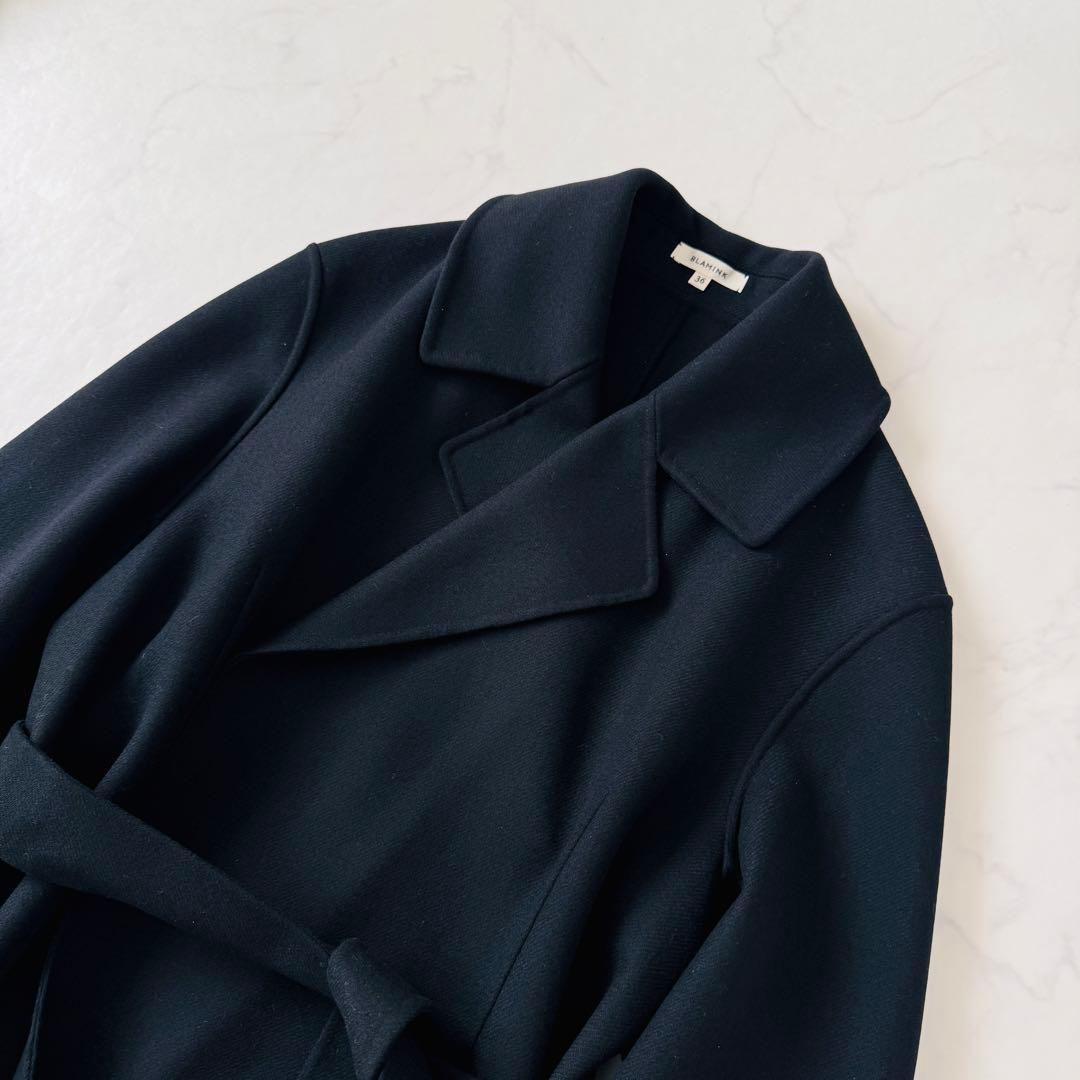 美品　ブラミンク　BLAMINK　ウールコート　リバー　ダブルフェイス