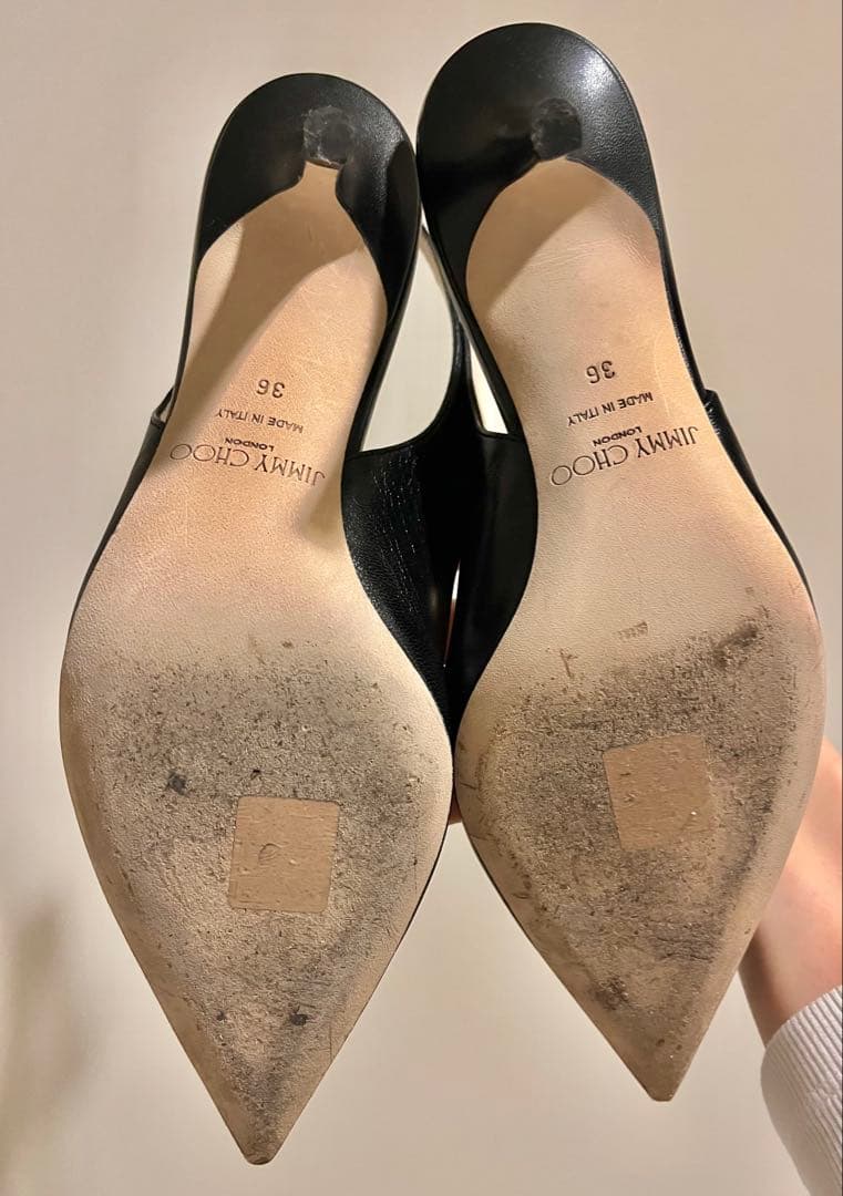 JIMMY CHOO 36(23cm)黒スリングバック6cmヒール　ジミーチュウ