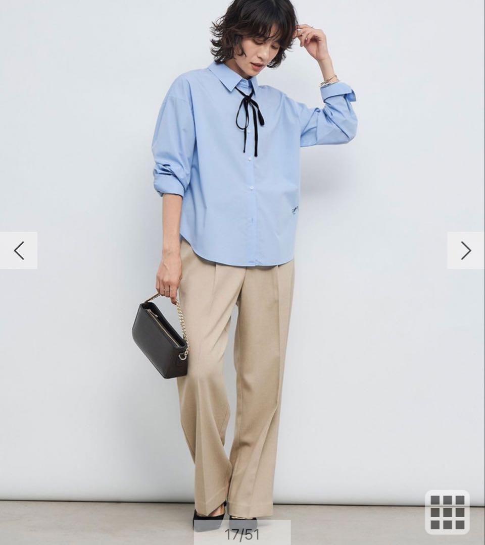 NOLLY'S ウォッシャブルリボン付きシャツ　新品