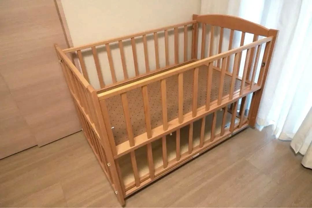 ヤマサキ ツーオープン　ベビーベッド（添い寝対応／70×120cm 国産)