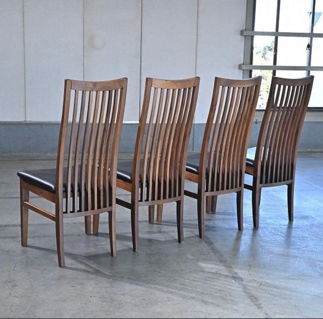 関家具NIPPONAIRE 24万「METRO」4脚セットウォールナット無垢材