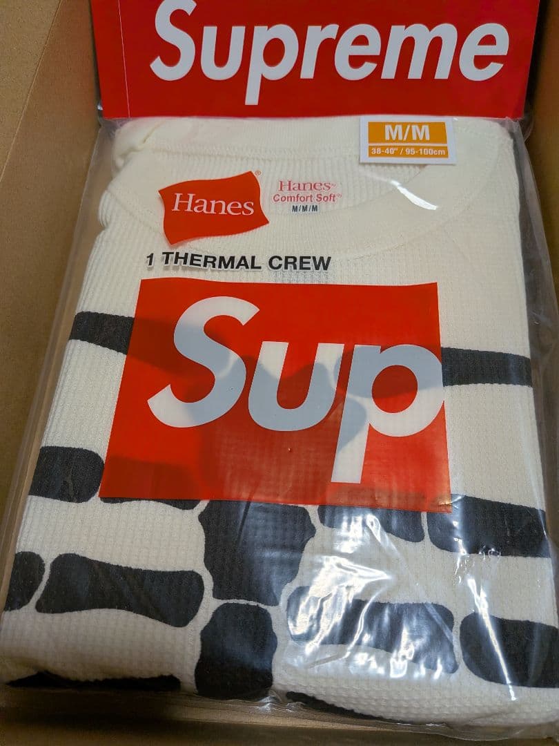 トップス Supreme Hanes Bones Thermal Crew Natural
