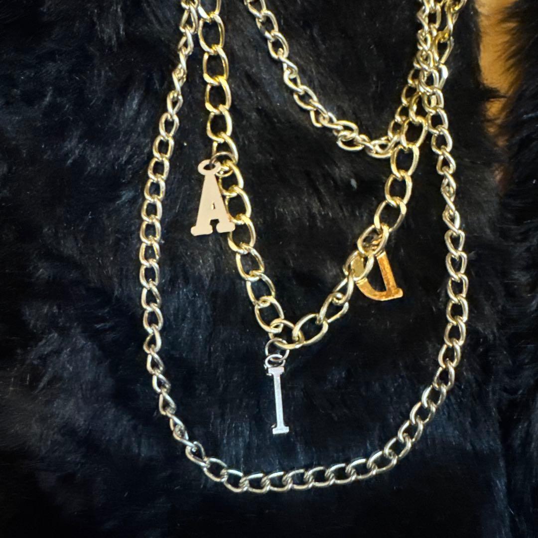 d.i.a. ファー レッグウォーマー 黒 チェーン付き