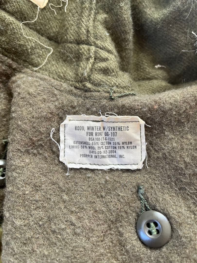 米軍実物 M-65 フィッシュテールパーカー フルセット SIZE:S USED