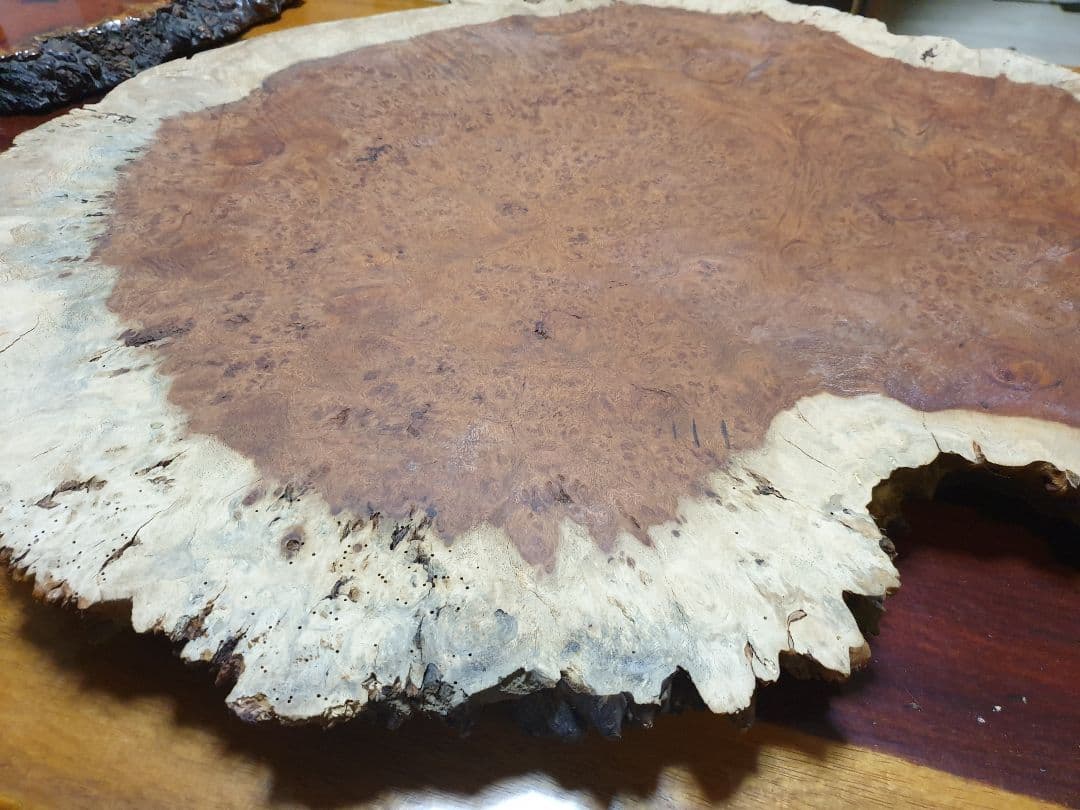 アンボイナバール　花梨　瘤　未塗装　厚4.5cm　銘木　座卓　衝立　花台　無垢