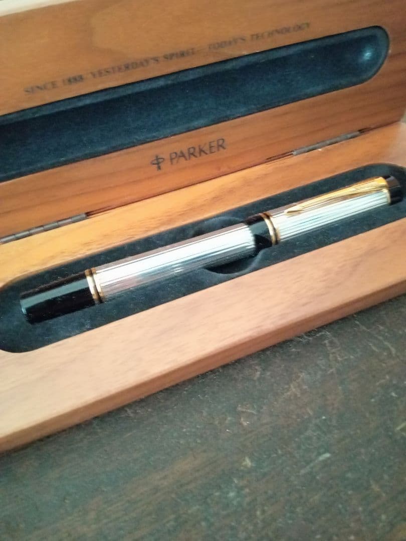 パーカー 万年筆 デュオフォールド スターリングシルバー ペン先 18金