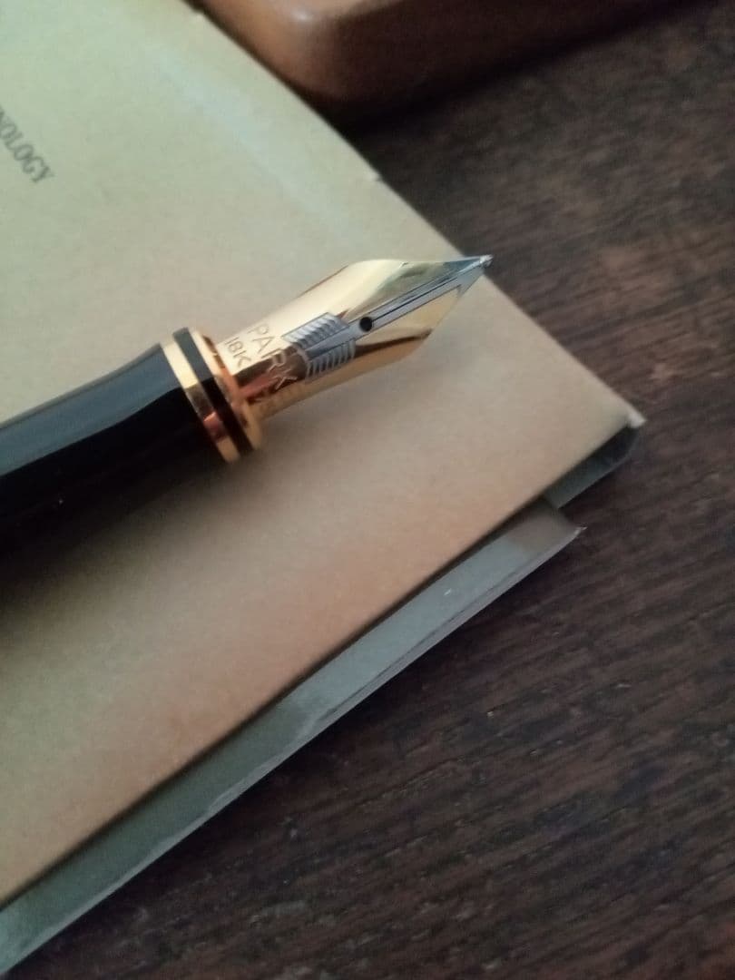 パーカー 万年筆 デュオフォールド スターリングシルバー ペン先 18金