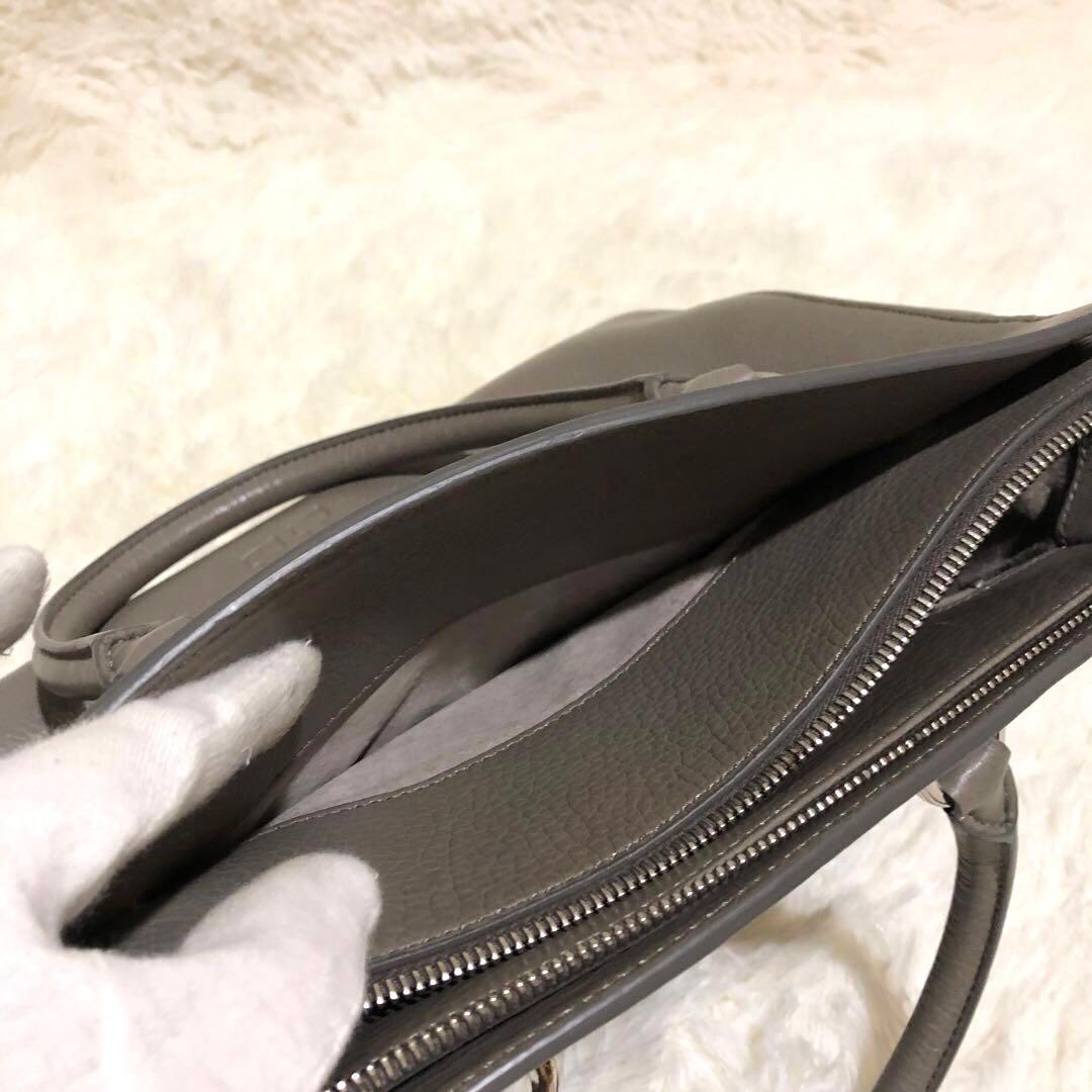 未使用ヒロフ　レザー トートバッグ グレージュ　シボ革
