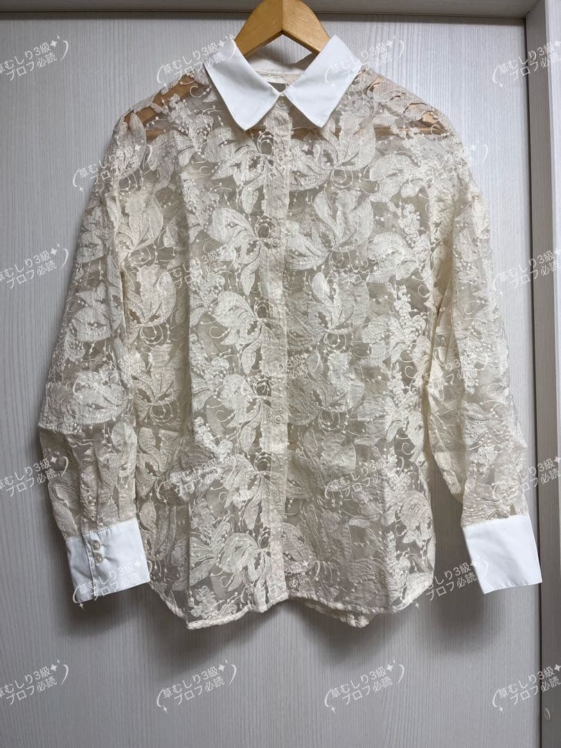 トップス Acka sheer embroidery shirt