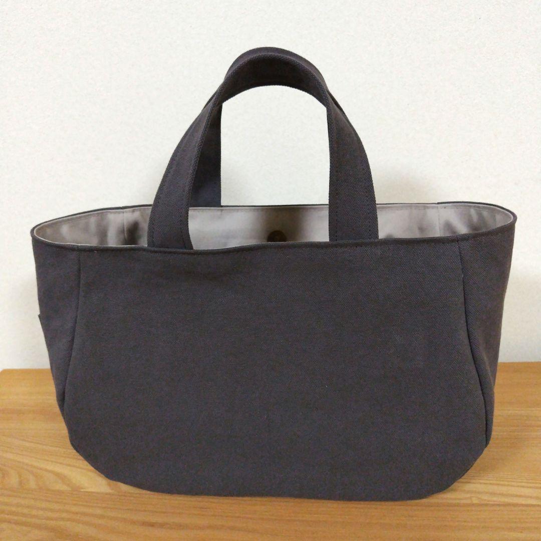 ハンドメイド、トートバック、帆布 ラウンド&ティアドロップ