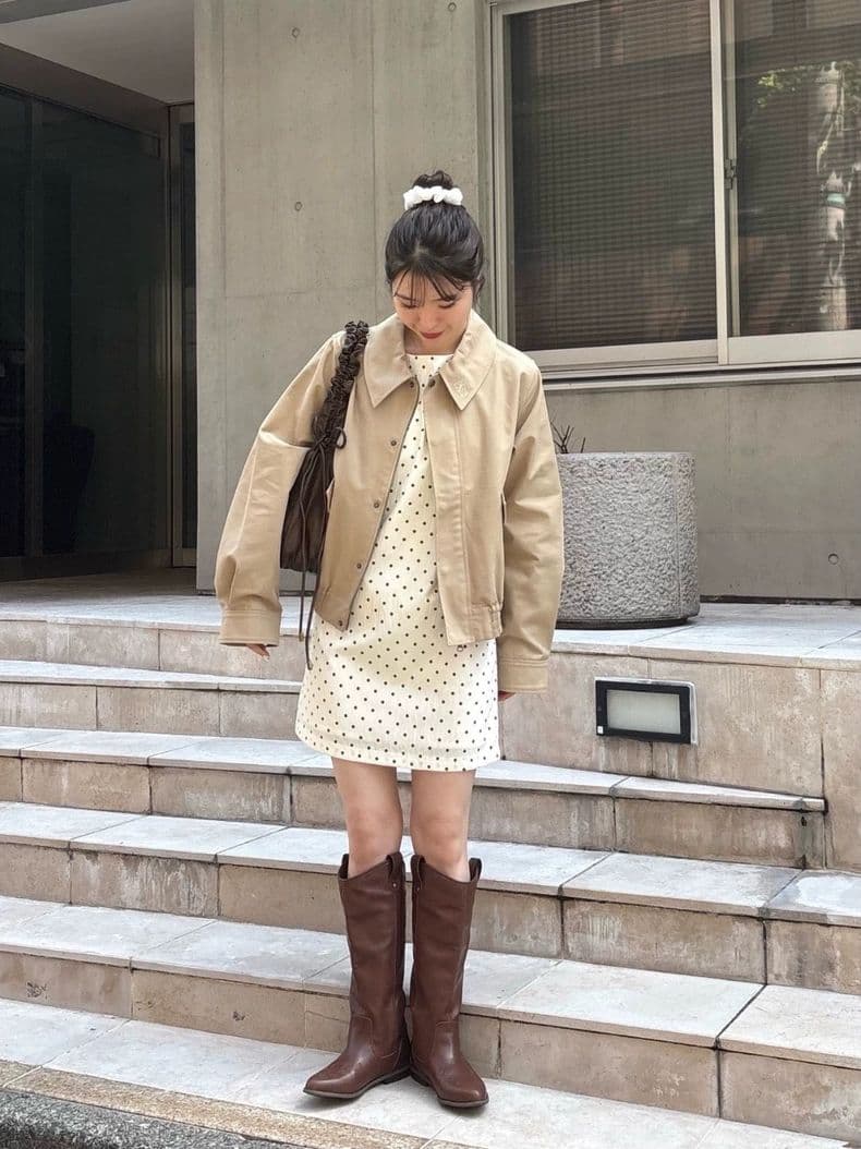 完売品 ドット柄 ミニ丈 ジャンスカ TINA：JOJUN