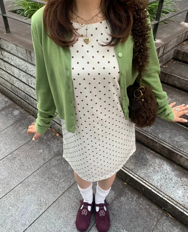 完売品 ドット柄 ミニ丈 ジャンスカ TINA：JOJUN