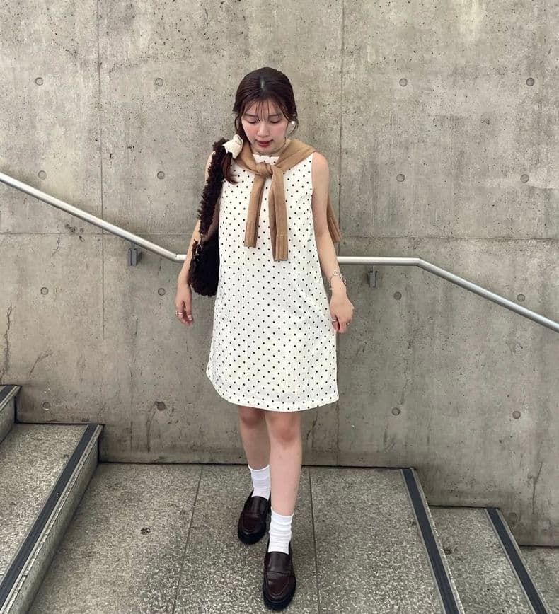 完売品 ドット柄 ミニ丈 ジャンスカ TINA：JOJUN