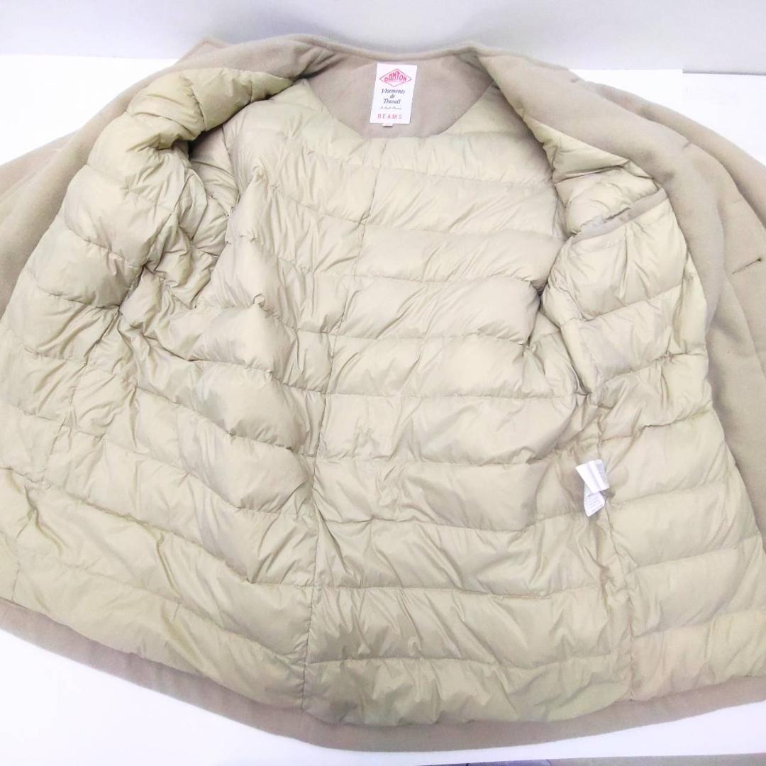 DANTON Ray BEAMS 別注 モッサ ノーカラー ダウンコート 36