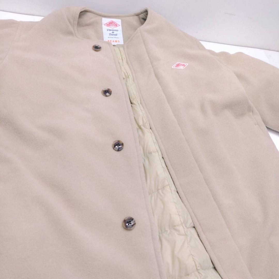 DANTON Ray BEAMS 別注 モッサ ノーカラー ダウンコート 36