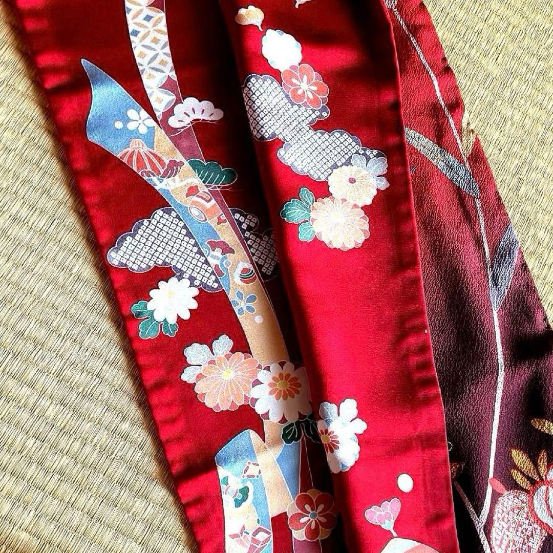 振袖フルセット　高身長　新品　手描き友禅　成人式振袖　振袖　裄丈69 赤