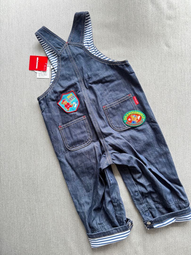 【新品未着用】ミキハウス オーバーオール M(80-90)