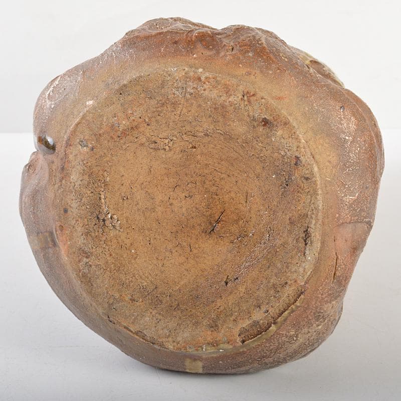 伊賀焼　古伊賀　江戸末期　変形花入　加藤卓男識箱　M　R6357B