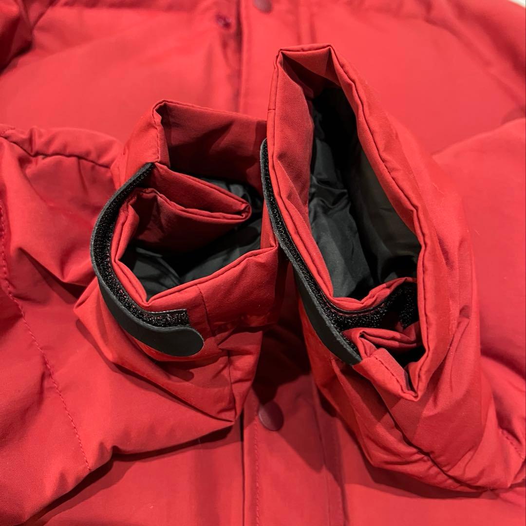 NANGA 日本製 旧ロゴ フードダウン L レッド