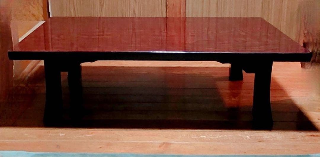1950年代製アンティーク欅レトロ和机センターテーブル家具漆塗り鏡面系塗装座卓