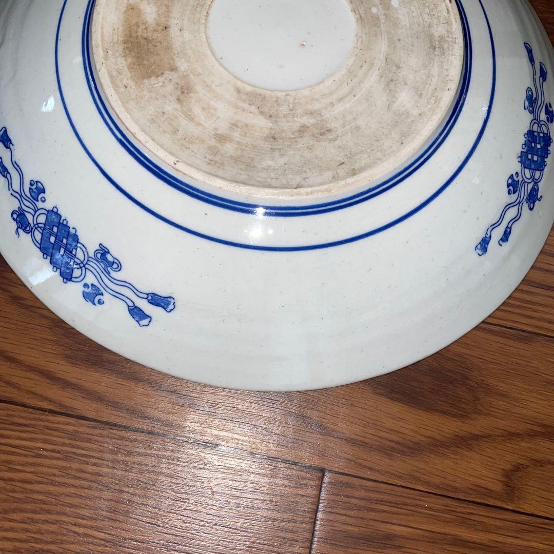 古伊万里？　染付　印判？皿　魚　大皿？