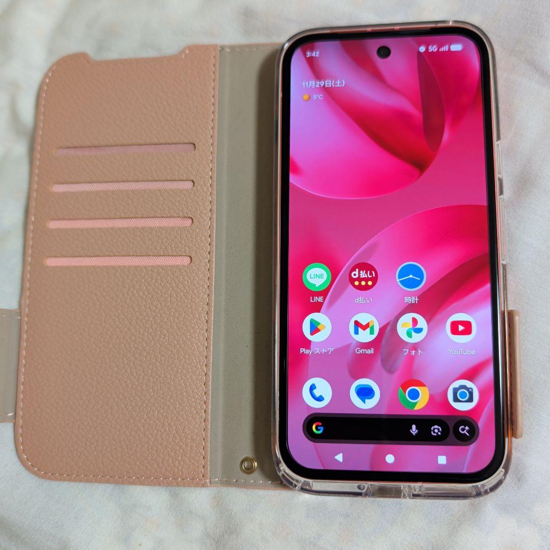 Google Pixel 9a ピンク フリップカバー付き　グーグルピクセル