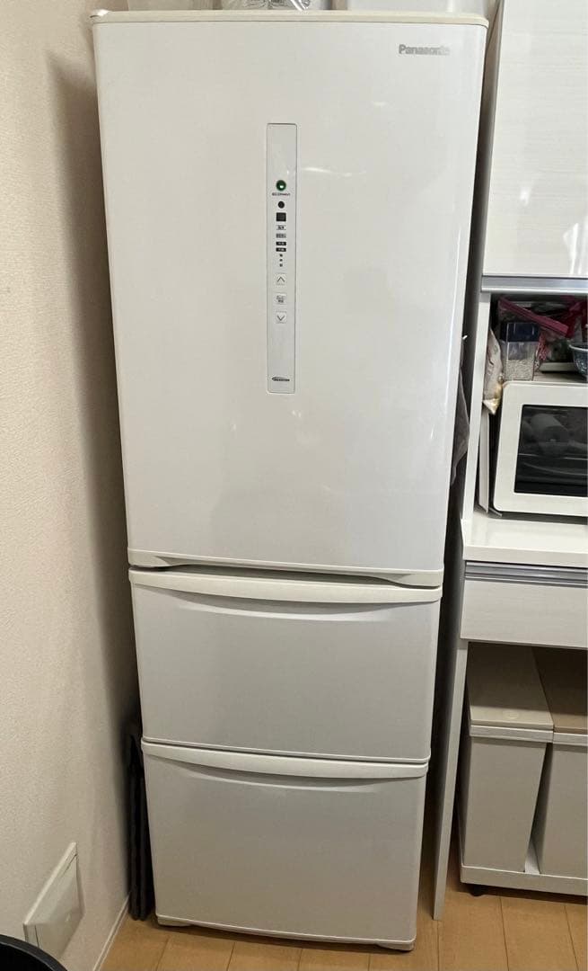 Panasonic 冷蔵庫 3ドア 365L 左開き NR-C370CL-W