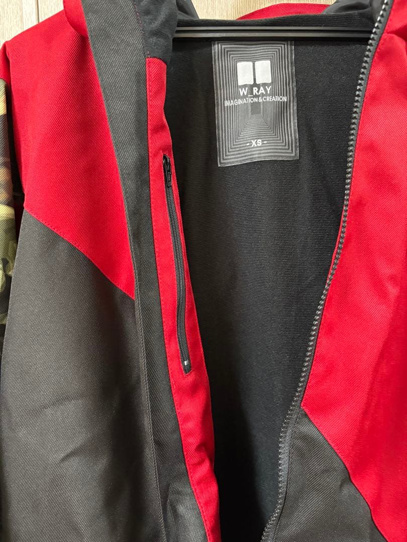W RAY スキーウェア上下セット　XS 赤/黒/花柄