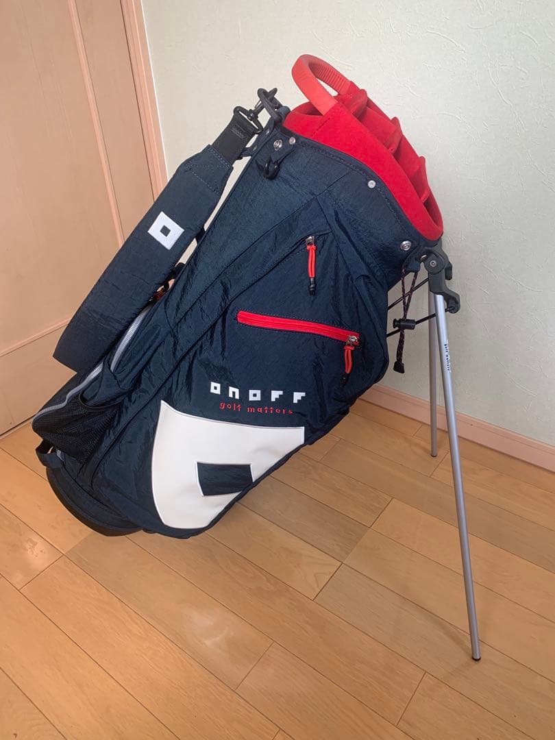 onoff オノフ スタンド キャディバッグ ネイビー/レッド OB0324