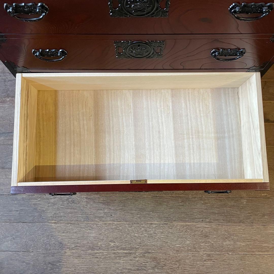 飛鳥工芸家具 車箪笥 民芸箪笥 4段チェスト 欅 和製アンティーク 民芸家具